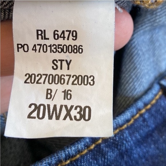 Black Label Lauren Ralph Lauren Women's Straight Leg DarkWash Zipper Fly 20W×30 - Picture 15 of 15